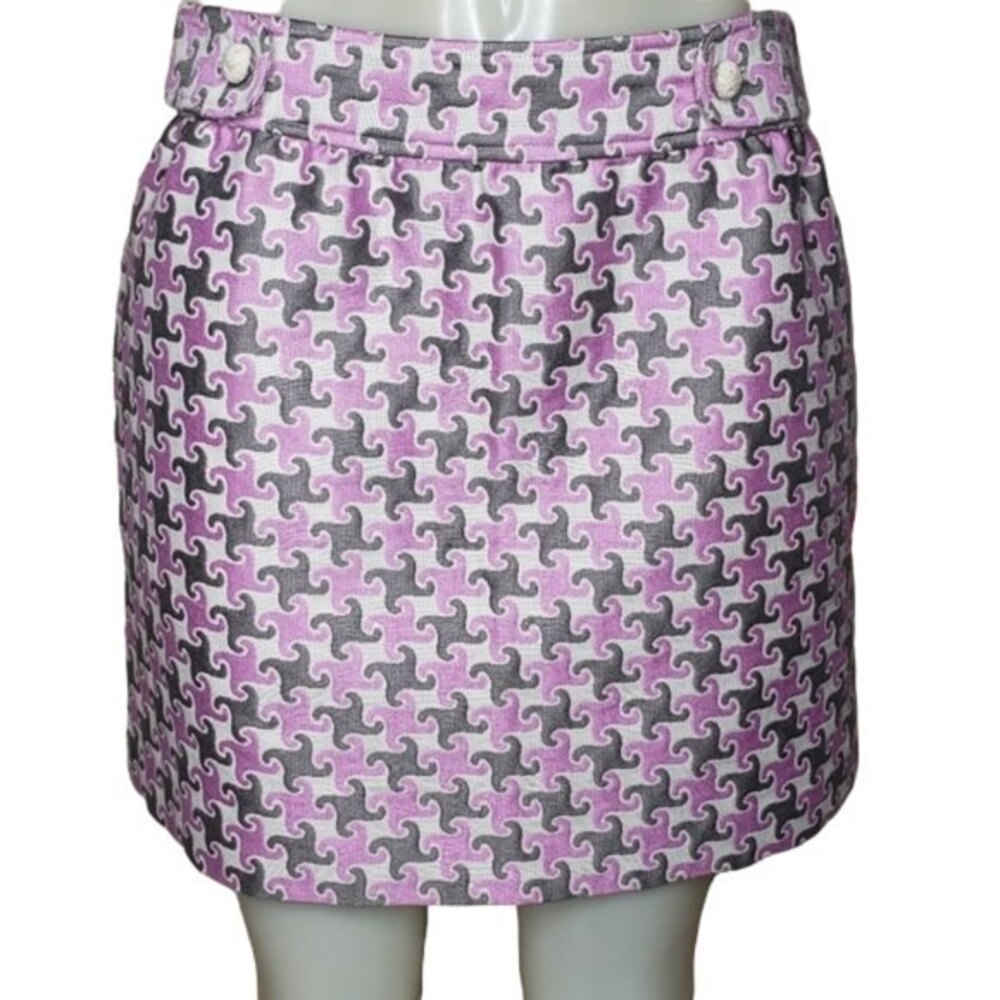 Vineyard Vines Pink & Gray Patterned A-Line Mini Skirt Size 4